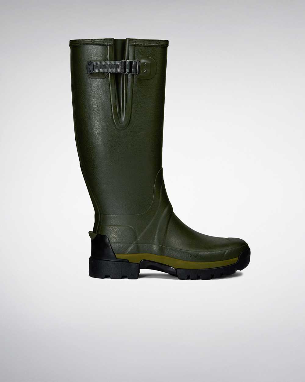 Botas De Lluvia Hombre - Hunter Balmoral Adjustable 3mm Neoprene Verde Oscuro Oliva - QMXKHD-564 - V